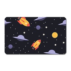 Cosmos Rockets Spaceships Ufos Magnet (rectangular) by Cowasu