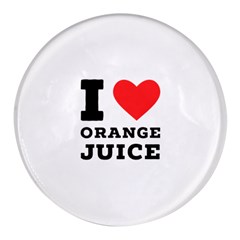 I Love Orange Juice Round Glass Fridge Magnet (4 Pack) by ilovewhateva