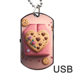 Cookies Valentine Heart Holiday Gift Love Dog Tag Usb Flash (two Sides) by Ndabl3x