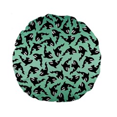 Orca Killer Whale Fish Standard 15  Premium Flano Round Cushions by Ndabl3x