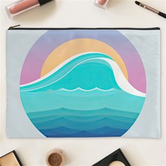 Tsunami Tidal Wave Minimalist Logo Ocean Sea Cosmetic Bag (xxxl) by Wav3s