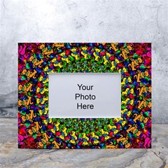 Grateful Dead Pattern White Tabletop Photo Frame 4 x6  by Wav3s