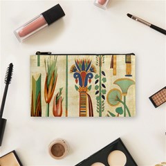 Egyptian Paper Papyrus Hieroglyphs Cosmetic Bag (small) by Wav3s