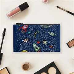 Cat-cosmos-cosmonaut-rocket Cosmetic Bag (small) by Wav3s