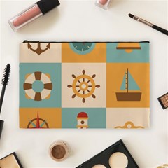 Nautical-elements-collection Cosmetic Bag (large) by Wav3s