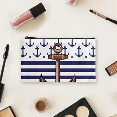 Anchor-background-design Cosmetic Bag (small) by Wav3s