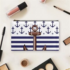 Anchor-background-design Cosmetic Bag (medium) by Wav3s