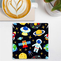 Space Seamless Pattern Uv Print Square Tile Coaster  by Wav3s