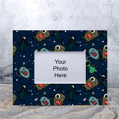 Monster-alien-pattern-seamless-background White Tabletop Photo Frame 4 x6  by Wav3s