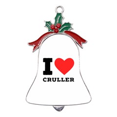 I Love Cruller Metal Holly Leaf Bell Ornament by ilovewhateva