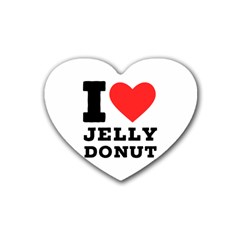 I Love Jelly Donut Rubber Heart Coaster (4 Pack) by ilovewhateva