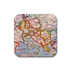 Map Europe Globe Countries States Rubber Coaster (square) by Ndabl3x