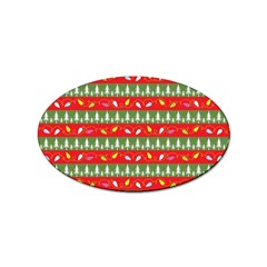 Christmas Papers Red And Green Sticker (oval) by Ndabl3x