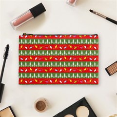 Christmas Papers Red And Green Cosmetic Bag (medium) by Ndabl3x