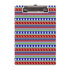 Christmas Color Stripes Pattern A5 Acrylic Clipboard by Ndabl3x