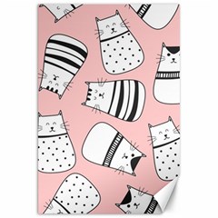 Cute Cats Cartoon Seamless-pattern Canvas 20  X 30  by Vaneshart