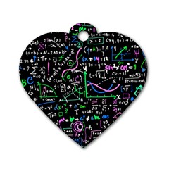 Math-linear-mathematics-education-circle-background Dog Tag Heart (two Sides) by Vaneshart