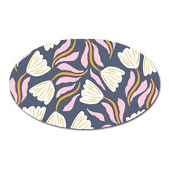 Flowers Pattern Floral Pattern Oval Magnet by Vaneshop