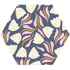 Flowers Pattern Floral Pattern Wooden Puzzle Hexagon by Vaneshop