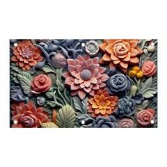 3d Flower Bloom Embossed Pattern Banner And Sign 5  X 3  by Vaneshop