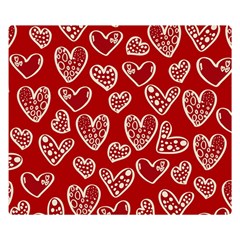 Vector Seamless Pattern Of Hearts With Valentine s Day Two Sides Premium Plush Fleece Blanket (small) by Wav3s