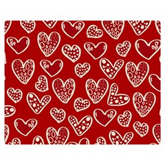 Vector Seamless Pattern Of Hearts With Valentine s Day Two Sides Premium Plush Fleece Blanket (medium) by Wav3s