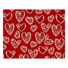 Vector Seamless Pattern Of Hearts With Valentine s Day Premium Plush Fleece Blanket (large) by Wav3s