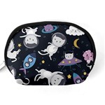 Space Cat Illustration Pattern Astronaut Accessory Pouch (Medium) Back