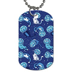 Cat Spacesuit Space Suit Astronaut Pattern Dog Tag (one Side) by Wav3s