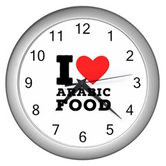 I Love Arabic Food Wall Clock (silver) by ilovewhateva