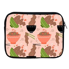 Doodle Yakisoba Seamless Pattern Background Cartoon Japanese Street Food Apple Ipad 2/3/4 Zipper Cases by Grandong