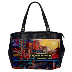 The City Style Bus Fantasy Architecture Art Oversize Office Handbag by Grandong