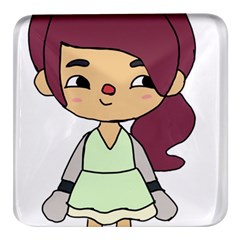 Toca Life Self Made Character  Square Glass Fridge Magnet (4 Pack) by Fundigitalart234