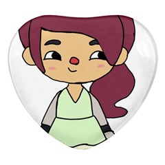 Toca Life Self Made Character  Heart Glass Fridge Magnet (4 Pack) by Fundigitalart234