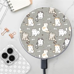 Cute Cat Pattern Cartoon Wireless Fast Charger(white) by Cowasu