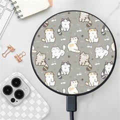 Cute Cat Pattern Cartoon Wireless Fast Charger(black) by Cowasu