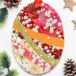 Japanese Kimono Pattern Ornament (Oval) Front