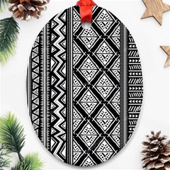 Tribal African Pattern Oval Ornament (two Sides) by Cowasu