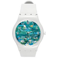 Psychedelic Adventure Round Plastic Sport Watch (m) by Cowasu