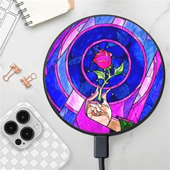 Stained Glass Rose Wireless Fast Charger(black) by Cowasu