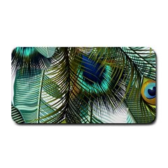 Peacock Feathers Feather Blue Green Medium Bar Mat by Cowasu