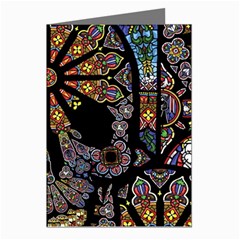 Skull Death Mosaic Artwork Stained Glass Greeting Cards (pkg Of 8) by Cowasu