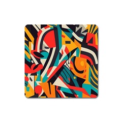 Colorful Abstract Square Magnet by Jack14