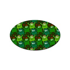 Green Monster Cartoon Seamless Tile Abstract Sticker (oval) by Bangk1t