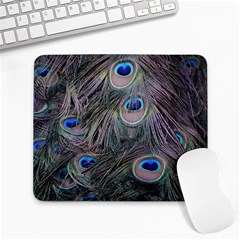 Peacock Feathers Peacock Bird Feathers Large Mousepad by Ndabl3x