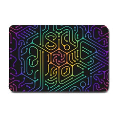 Circuit Hexagonal Geometric Pattern Background Pattern Small Doormat by Ndabl3x