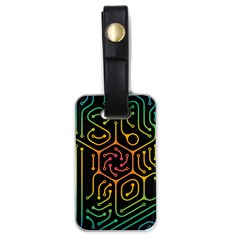 Circuit Hexagonal Geometric Pattern Background Pattern Luggage Tag (one Side) by Ndabl3x