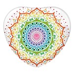 Mandala Pattern Rainbow Pride Heart Glass Fridge Magnet (4 pack) Front