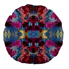 Roses Liquify  Large 18  Premium Flano Round Cushions by kaleidomarblingart