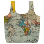 Vintage World Map Full Print Recycle Bag (XXXL) Front